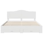 vidaXL Cadre de lit avec tiroir Blanc 200 x 200 cm Bois d'ingénierie