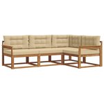 vidaXL Ensemble de canapés d'extérieur 4 pc Naturel et Beige