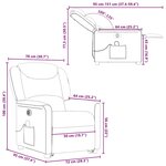 vidaXL Fauteuil inclinable de massage électrique Rouge bordeaux Tissu