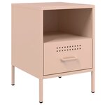 vidaXL Table de chevet rose 36x39x50 5 cm acier laminé à froid