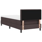 vidaXL Lit Box Spring avec Matelas & LED Marron Foncé 80x200 cm Tissu
