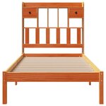 vidaXL Lit bibliothèque sans matelas cire marron 100x200 cm pin massif