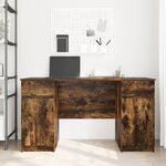 Bureau vidaXL Chêne fumé 140x49x76 cm Bois d'ingénierie