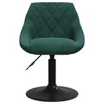 vidaXL Chaises pivotantes à manger lot de 4 vert foncé velours