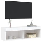 vidaXL Meuble TV avec lumières LED blanc 100x30x30 cm