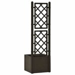 vidaXL Lit surélevé de jardin et treillis et système d'arrosage Moka