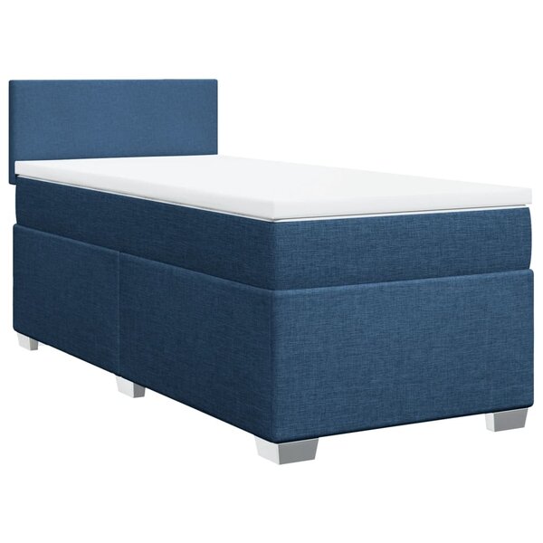 vidaXL Sommier à lattes de lit avec matelas Bleu 80x200 cm Tissu