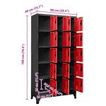 vidaXL Armoire à casiers Anthracite et rouge 90x40x180 cm Acier