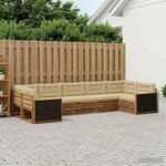 vidaXL Ensemble de canapés d'extérieur 7 Pièces Naturel et Beige