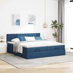 VidaXL Cadre de lit ottoman avec matelas bleu 180x200 cm tissu