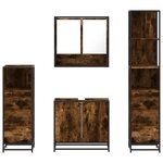 vidaXL Ensemble meubles salle de bain 4 Pièces chêne fumé bois ingénierie