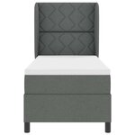 vidaXL Lit à ressorts avec matelas Gris foncé 80 x 200 cm tissu