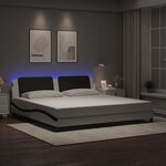 vidaXL Cadre de lit avec LED sans matelas blanc et noir 200x200 cm