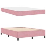 vidaXL Cadre de lit avec matelas Rose et blanc 160 x 200 cm Velours