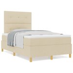 vidaXL Lit avec sommier crème 120x200 cm en tissu