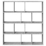 vidaXL Bibliothèque gris béton 132x29x141 5 cm bois d'ingénierie
