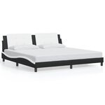 vidaXL Cadre de lit sans matelas Zadar noir et blanc 200x200 cm similicuir