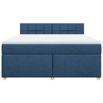 vidaXL Sommier à lattes de lit avec matelas Bleu 180x200 cm Tissu