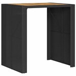 vidaXL Ensemble de bar de jardin 5 Pièces avec coussins noir poly rotin