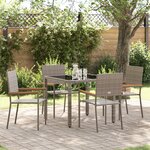 Ensemble de jardin 5 pièces gris en rattan poly