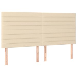 vidaXL Tête de lit Crème 200x5x118/128 cm Tissu