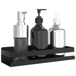 vidaXL Étagère de douche noir mat acier inoxydable 304 brossé