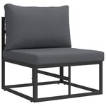 vidaXL Ensemble de canapé de jardin 6 pc Noir Aluminium