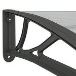 vidaXL Auvent de porte Noir et transparent 80x75 cm Polycarbonate