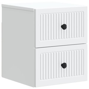 vidaXL Cabinet de chevet mural avec tiroir Blanc 33 x 34 5 x 40 cm