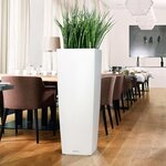 LECHUZA Jardinière Cubico Alto 40 ALL-IN-ONE Blanc brillant 18230