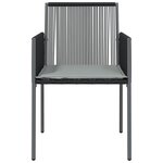 vidaXL Chaises de jardin et coussins lot de 2 noir 54x60 5x83 5 cm
