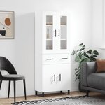 vidaXL Buffet haut Blanc 69 5x34x180 cm Bois d'ingénierie