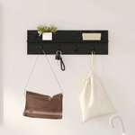 vidaXL Porte-manteau mural avec étagère Chêne noir 60 x 10.5 x 18 cm