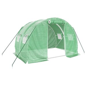 vidaXL Serre avec cadre en acier vert 6 m² 3x2x2 m