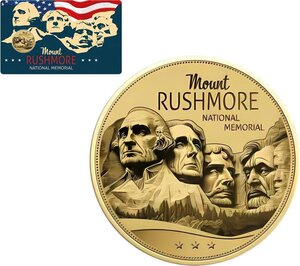 Pièce de monnaie en Or 3000 Francs g 0.031 (1/1000 oz) Millésime Gold Gift MOUNT RUSHMORE 1/1000