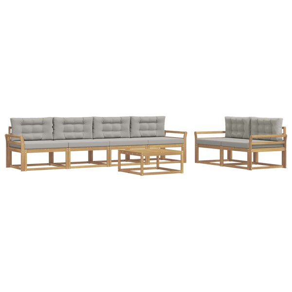 vidaXL Ensemble de canapés d'extérieur 6 pc Blanc et gris clair