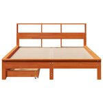vidaXL Lit bibliothèque sans matelas cire marron 135x190 cm pin massif