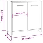 vidaXL Armoire de bain Chêne fumé 60x33x60 cm Bois d'ingénierie