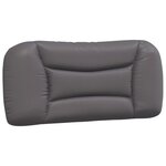 vidaXL Coussin de tête de lit gris 80 cm similicuir