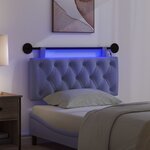vidaXL Tête de lit suspendue Avec lumière LED Bleu denim Tissu