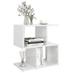 vidaXL Table de chevet blanc brillant 50x30x51 5 cm bois d'ingénierie