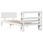 vidaXL Cadre de lit avec tête de lit blanc 90x200cm bois de pin massif