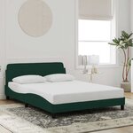 vidaXL Cadre de lit Dover vert foncé 140x200 cm velours