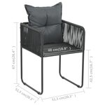 vidaXL Ensemble à manger de jardin 5 Pièces PVC résine tressée noir