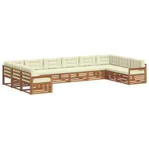 vidaXL Ensembles de canapés 8 pc Naturel et Crème Bois d'Acacia Massif