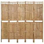 vidaXL Cloison de séparation 5 panneaux Bambou 200x180 cm