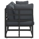 vidaXL Mobilier de jardin avec coussin avec oreiller Noir Aluminium
