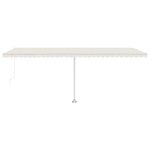 vidaXL Auvent manuel rétractable avec LED 600x300 cm Crème