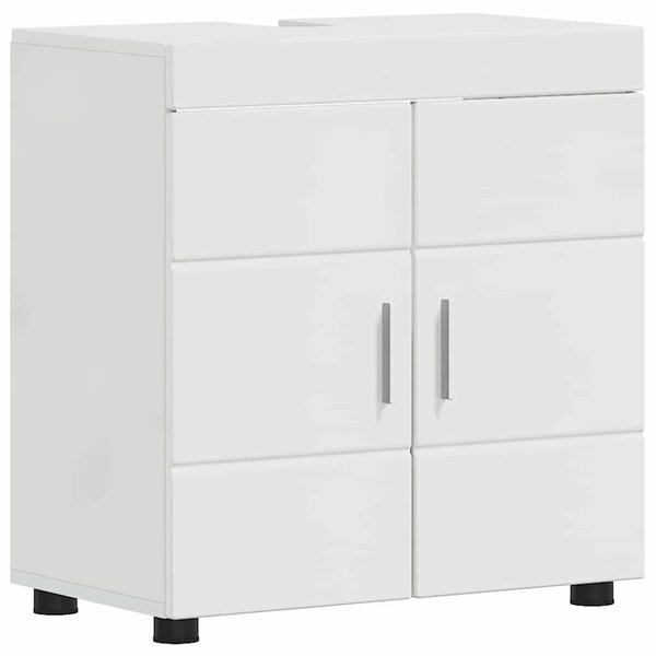 vidaXL Armoire de lavabo de salle de bain TULUM Blanc brillant