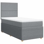 vidaXL Sommier à lattes de lit et matelas Gris clair 90x190 cm Tissu